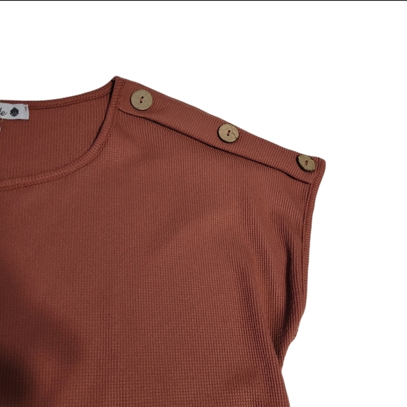 Wilde Women's Size M Tie-Knot Cap Sleeve Pullover Top - Picture 3 of 5